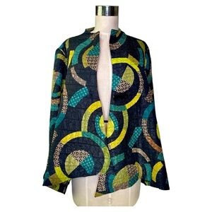 IC by Connie K geometric print asymmetrical open-front jacket XL